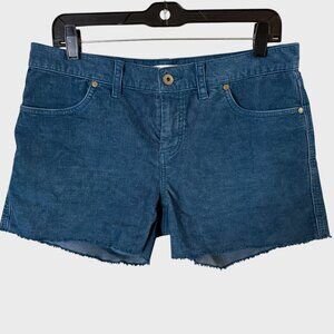 Carve Designs Oahu Corduroy Shorts Blue Women's Size 6 Mid-Rise Raw-Hem